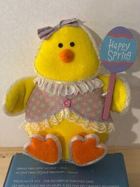 Avon Spring Chick Fiber Optic Light Accents Plush Window Decor Easter Festive